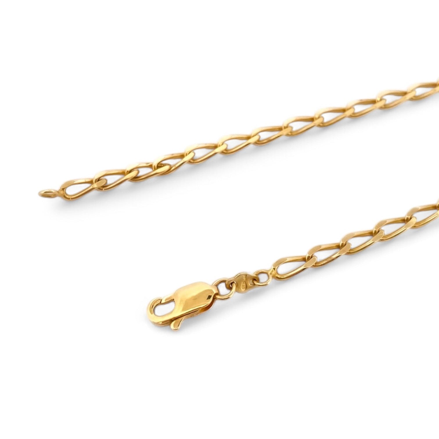 Comprar collar de oro de amarillo de 18kt con cadena barbada con eslabón alargado. de 60cm. Cadenas de oro de 18kt baratas. Envío gratis. Joyería compro oro Ian'Or.