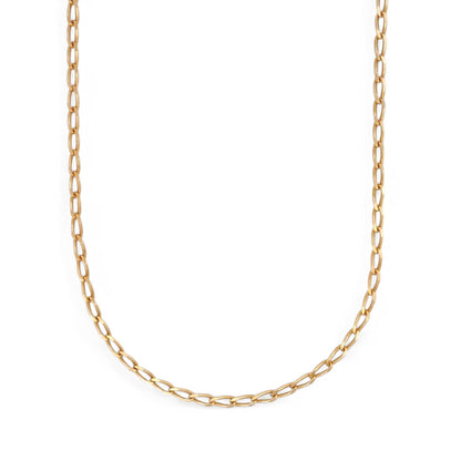 Comprar collar de oro de amarillo de 18kt con cadena barbada con eslabón alargado. de 60cm. Cadenas de oro de 18kt baratas. Envío gratis. Joyería compro oro Ian'Or.