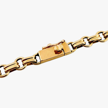 Cadena realizada en oro amarillo de 18kt con eslabones alternos ovalados y redondos y cierre tipo cajón. El collar mide 61cm y tiene un grosor de 5mm Cadenas de oro  18jkt baratas al mejor precio.