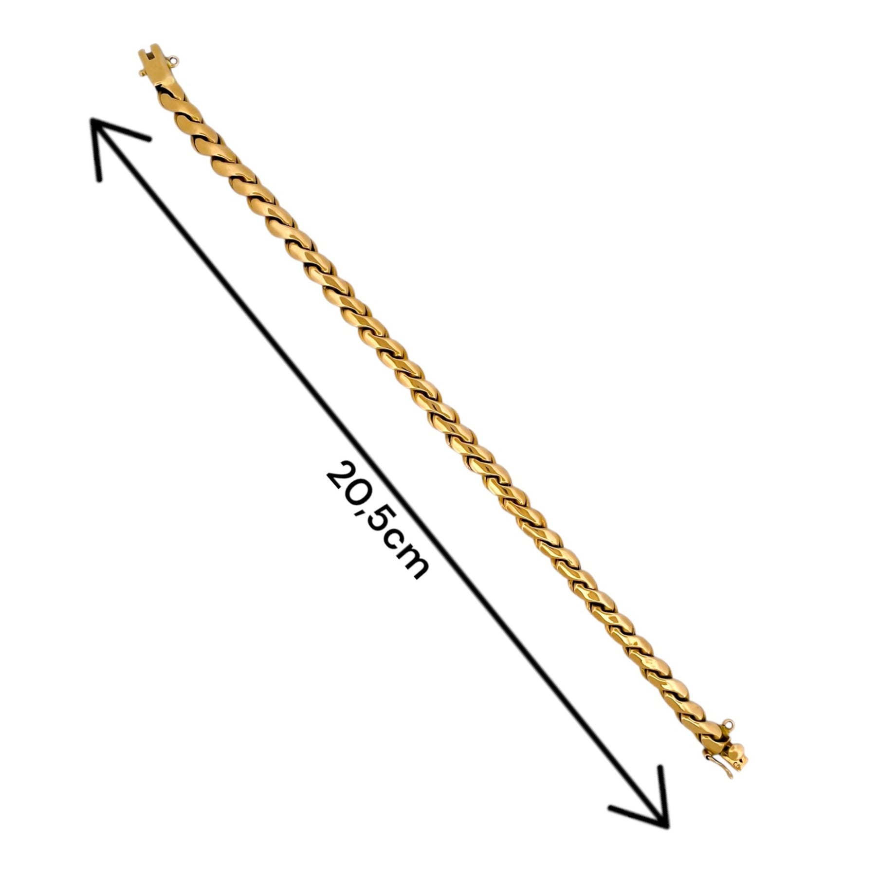 Comprar pulsera Pulsera semirrígida realizada en oro amarillo de 18kt. Esta pulsera dispone de cierre tipo mosquetón. Joyas segunda mano en Barcelona. Ian'Or.