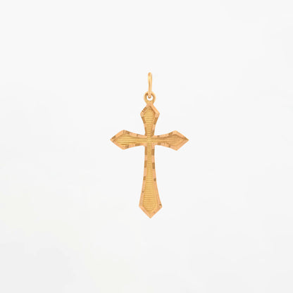 Comprar colgante en forma de cruz realizada en oro amarillo de 18kt . Una preciosa cruz unisex.Cruces de oro y diamantes 18kt baratas