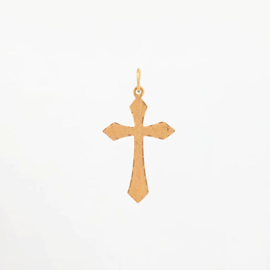 Comprar colgante en forma de cruz realizada en oro amarillo de 18kt . Una preciosa cruz unisex.Cruces de oro y diamantes 18kt baratas