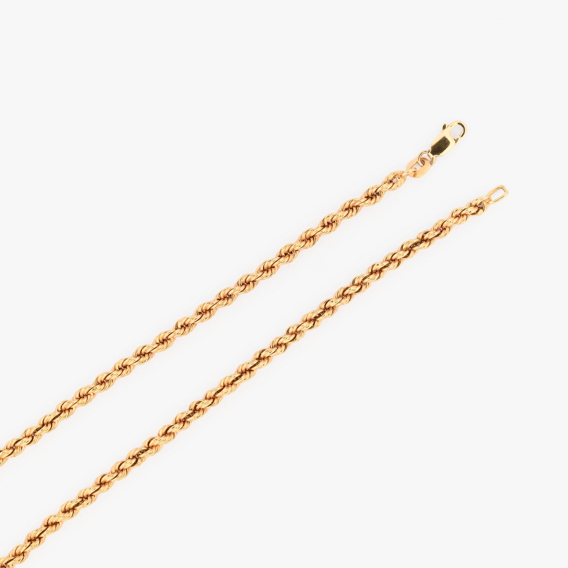 Comprar collar de oro amarillo de 18kt con cadena de cordón salomónico. La cadena mide 50,5cm de largo y dispone de un cierre tipo mosquetón.Joyería Ian'Or. Envío GRATIS.