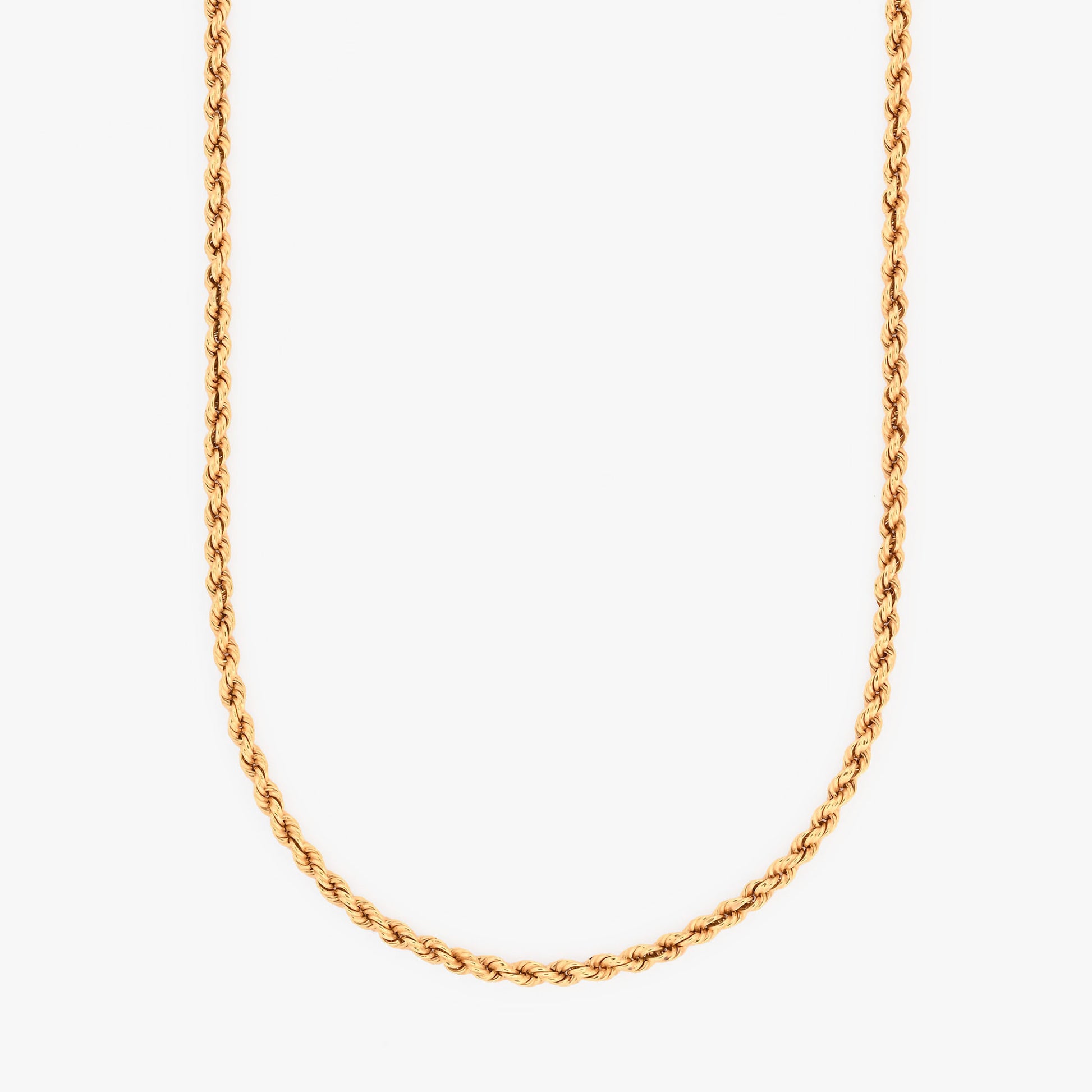 Comprar collar de oro amarillo de 18kt con cadena de cordón salomónico. La cadena mide 50,5cm de largo y dispone de un cierre tipo mosquetón.Joyería Ian'Or. Envío GRATIS.