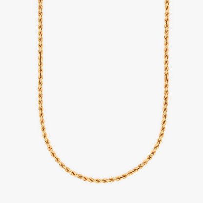 Comprar collar de oro amarillo de 18kt con cadena de cordón salomónico. La cadena mide 50,5cm de largo y dispone de un cierre tipo mosquetón.Joyería Ian'Or. Envío GRATIS.