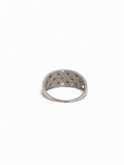 Anillo realizado en oro blanco de 18kt con pavé de diamantes. Joyas de segunda mano en Barcelona. Joyería Ian'Or. Envío gratis.