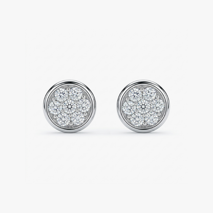 Pendientes dormilonas oro blanco 18kt y diamantes - 28622C