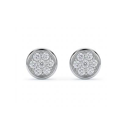 Pendientes dormilonas oro blanco 18kt y diamantes - 28622C