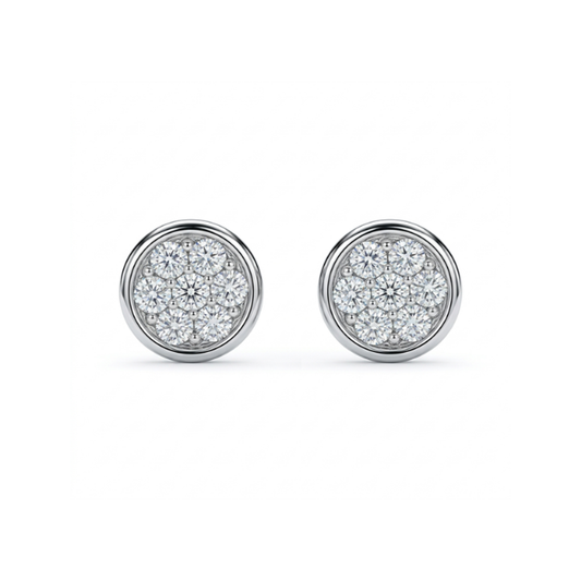 Pendientes dormilonas oro blanco 18kt y diamantes - 28622C