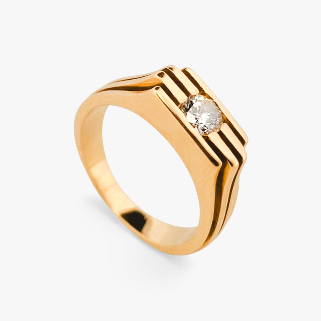 Sello oro amarillo 18kt con diamante - 28881C
