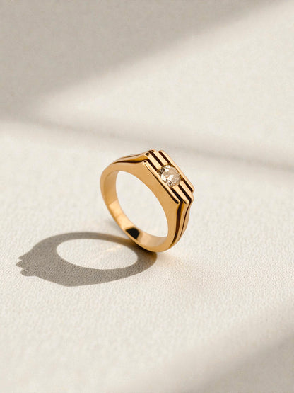 28881C - Sello oro amarillo 18kt con diamante