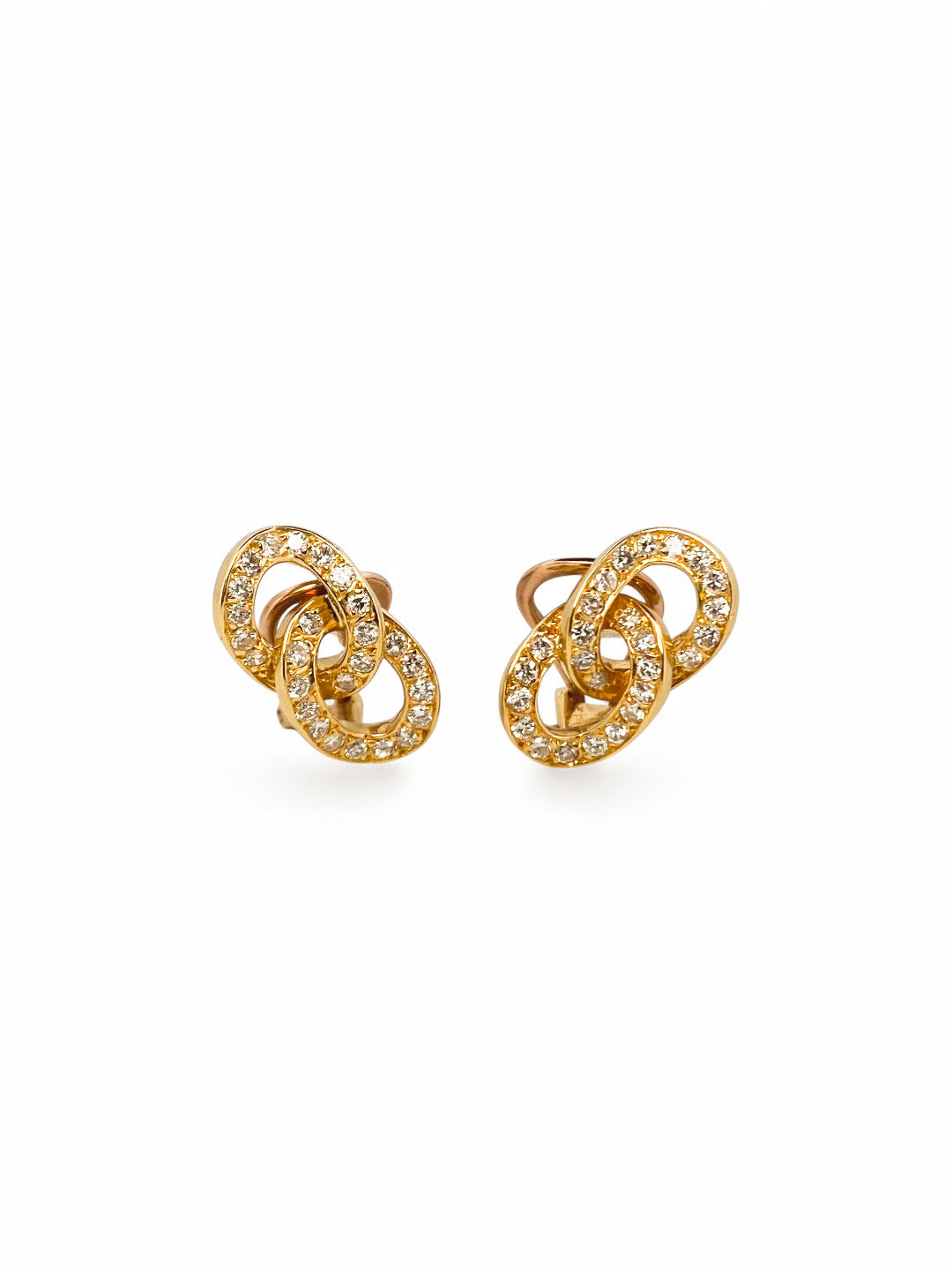 Comprar pendientes eslabones de oro de y diamantes de 20mm de alto y 6,11mm de ancho. Pendientes de oro de 18kt baratos. Joyería Ian'Or. Envío gratis. 