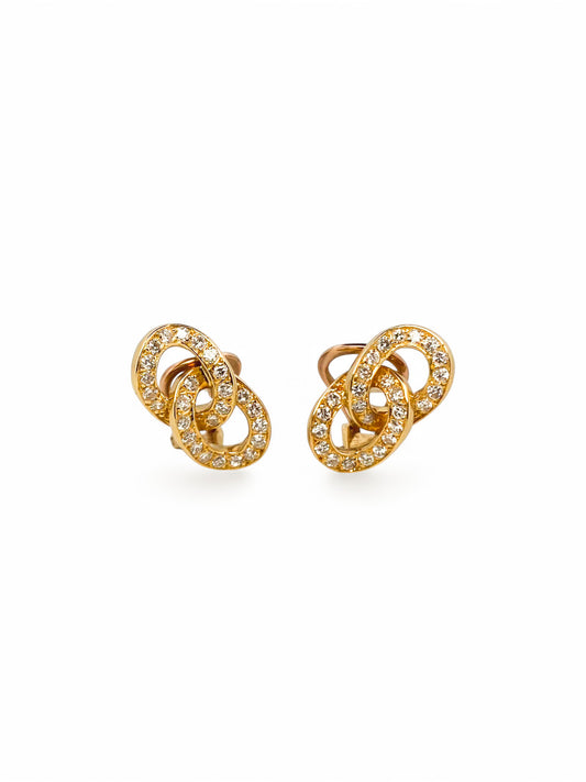 Comprar pendientes eslabones de oro de y diamantes de 20mm de alto y 6,11mm de ancho. Pendientes de oro de 18kt baratos. Joyería Ian'Or. Envío gratis. 