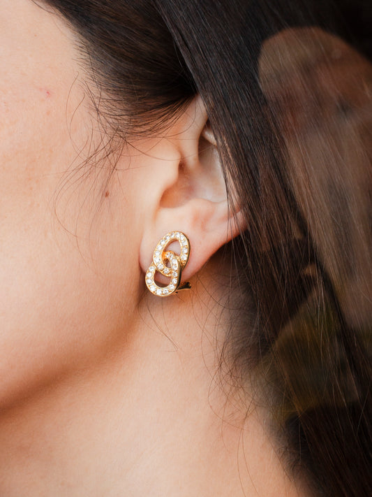 Comprar pendientes eslabones de oro de y diamantes de 20mm de alto y 6,11mm de ancho. Pendientes de oro de 18kt baratos. Joyería Ian'Or. Envío gratis. 