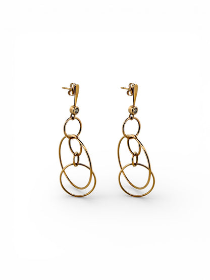 Comprar pendientes de varios aros en oro amarillo de 18kt de 40mm de alto y 35mm de ancho.Joyería Ian'Or. Envío GRATIS. Ian'Or.