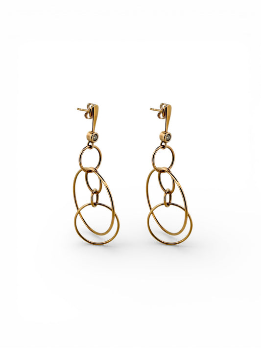 Comprar pendientes de varios aros en oro amarillo de 18kt de 40mm de alto y 35mm de ancho.Joyería Ian'Or. Envío GRATIS. Ian'Or.