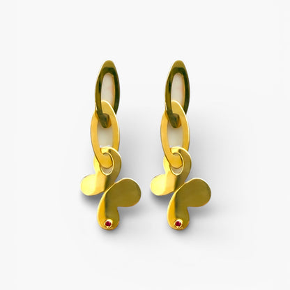 Comprar Pendientes de oro amarillo de 18kt en forma de mariposa inspiración Roberto Coin.Joyas de marca al mejor precio, pendientes de oro