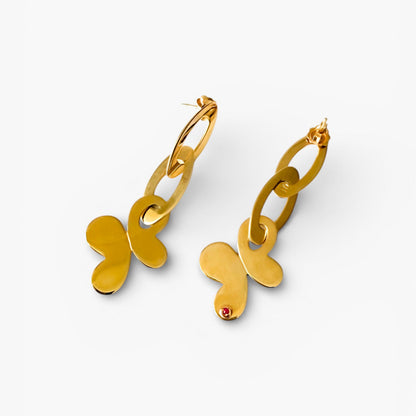 Comprar Pendientes de oro amarillo de 18kt en forma de mariposa inspiración Roberto Coin.Joyas de marca al mejor precio, pendientes de oro