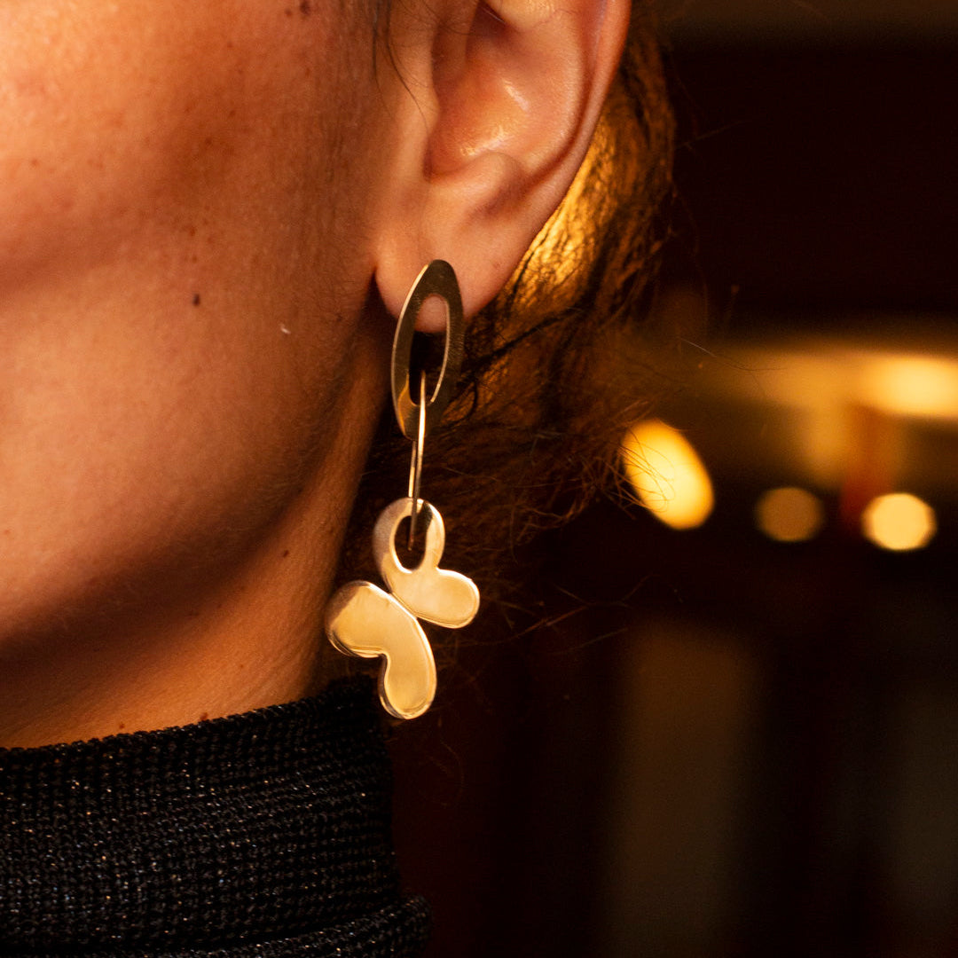 Comprar Pendientes de oro amarillo de 18kt en forma de mariposa inspiración Roberto Coin.Joyas de marca al mejor precio, pendientes de oro
