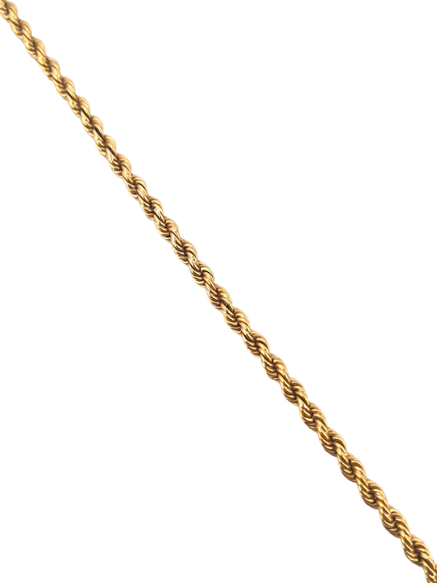 Comprar collar de oro amarillo de 18kt con cadena de cordón salomónico. La cadena mide 70cm de largo y dispone de un cierre tipo gancho. Joyería Ian'Or. Envío GRATIS.