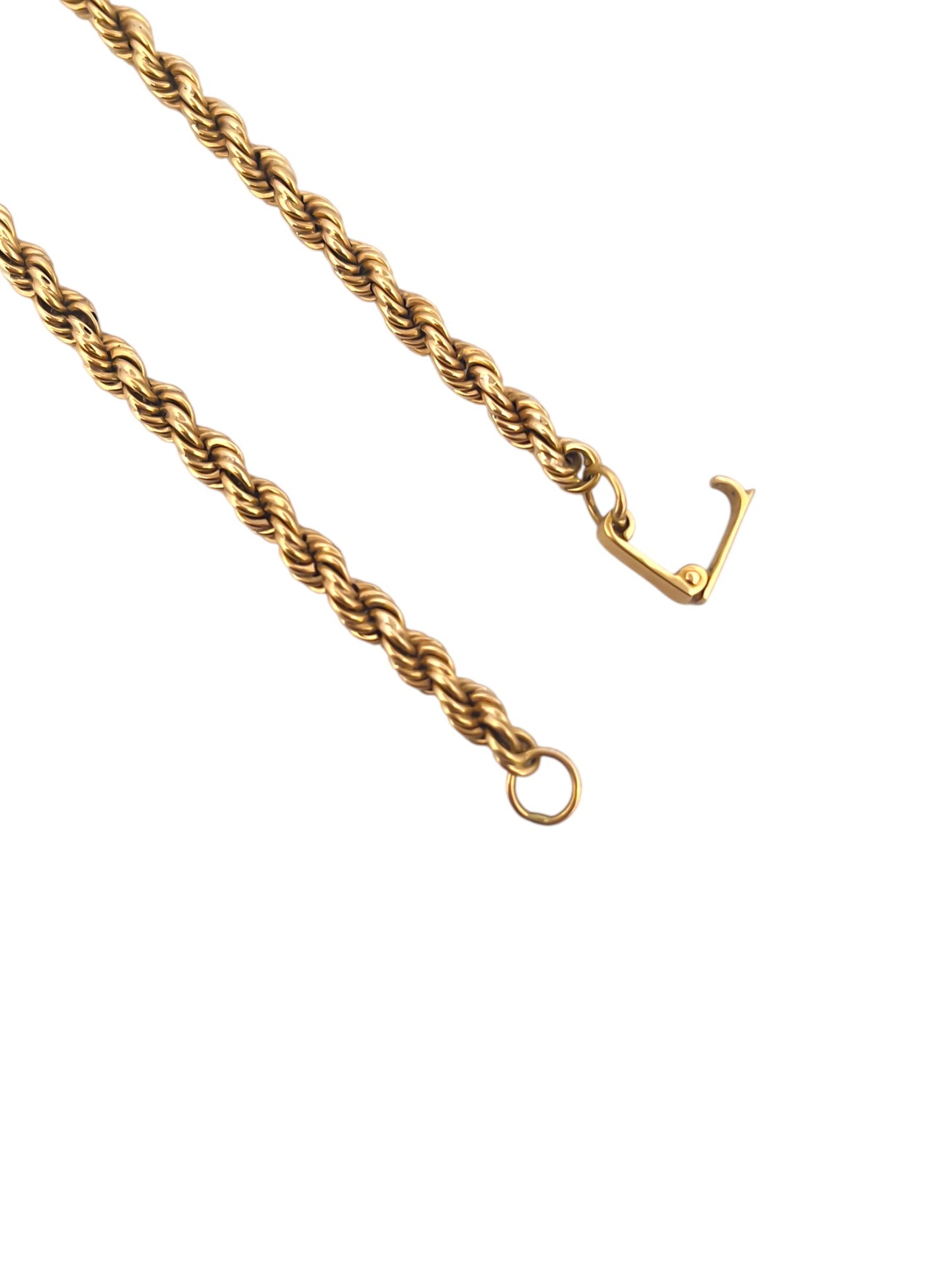 Comprar collar de oro amarillo de 18kt con cadena de cordón salomónico. La cadena mide 70cm de largo y dispone de un cierre tipo gancho. Joyería Ian'Or. Envío GRATIS.