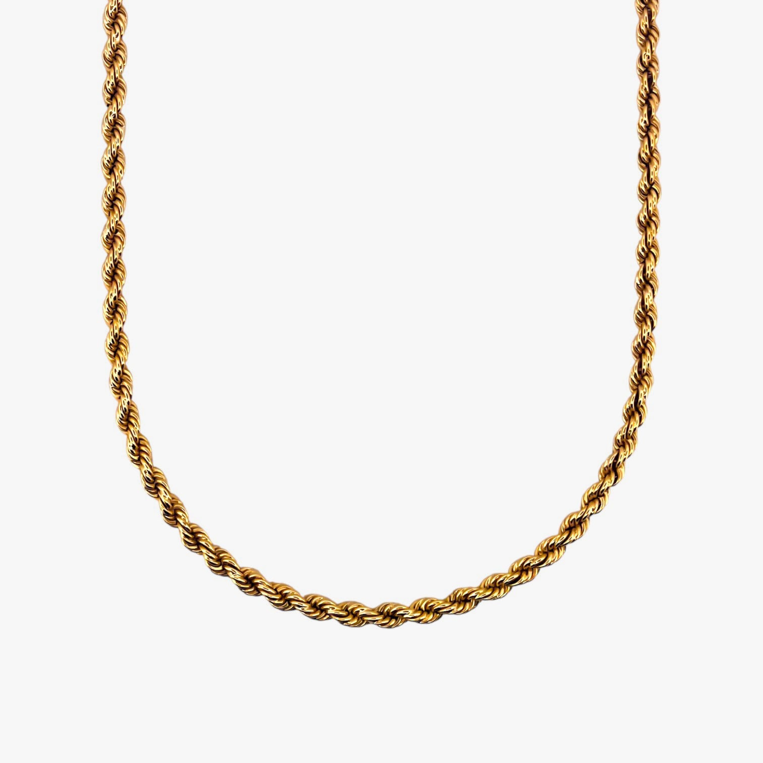 Comprar collar de oro amarillo de 18kt con cadena de cordón salomónico. La cadena mide 70cm de largo y dispone de un cierre tipo gancho. Joyería Ian'Or. Envío GRATIS.