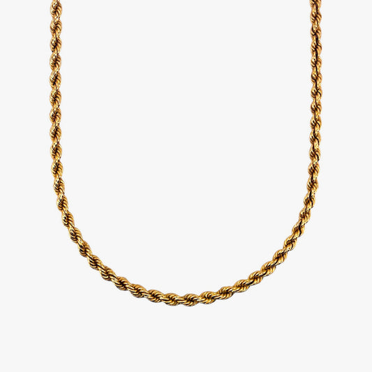 Comprar collar de oro amarillo de 18kt con cadena de cordón salomónico. La cadena mide 70cm de largo y dispone de un cierre tipo gancho. Joyería Ian'Or. Envío GRATIS.