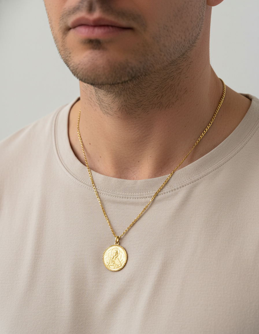 Comprar cadena de eslabones banana barra en oro amarillo de 18kt y cierre tipo mosquetón.Venta de cadenas y collares baratos. Envío gratis. Joyas restauradas.