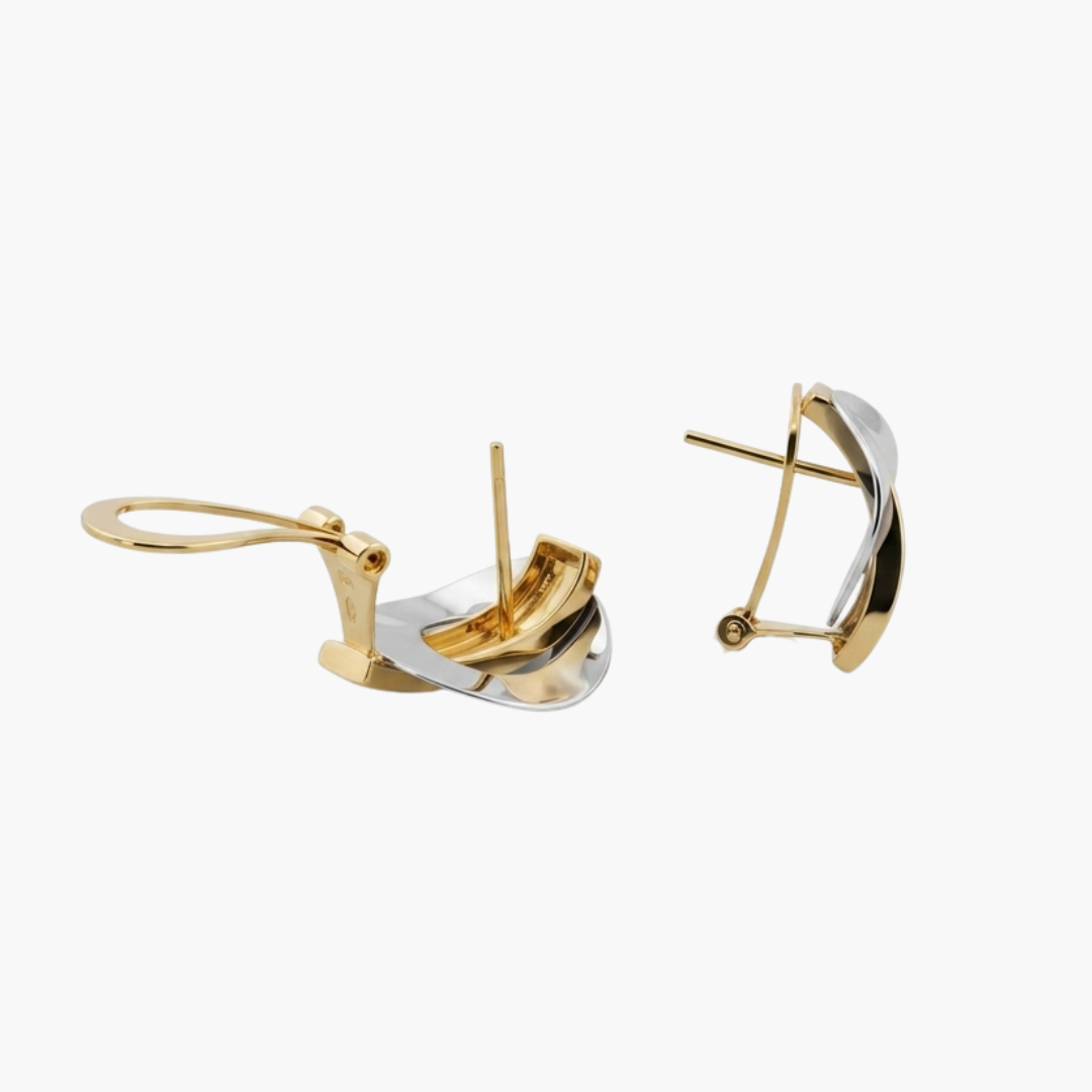 Pendientes bicolor en oro blanco y amarillo 18kt - 29475C