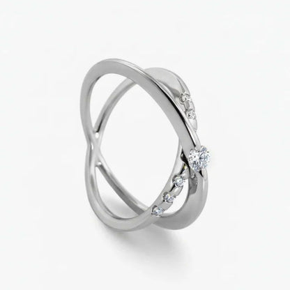 Comprar solitario realizado en oro blanco y diamante talla brillante engastado en dos brazos Joyas restauradas. Joyería compro oro Ian'Or. Envío GRATIS.