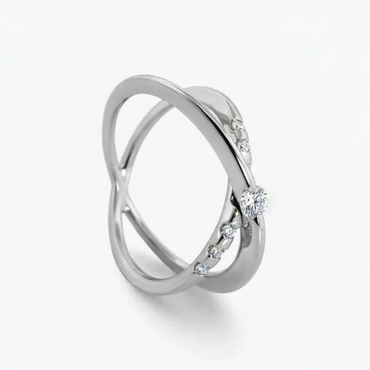 Comprar solitario realizado en oro blanco y diamante talla brillante engastado en dos brazos Joyas restauradas. Joyería compro oro Ian'Or. Envío GRATIS.