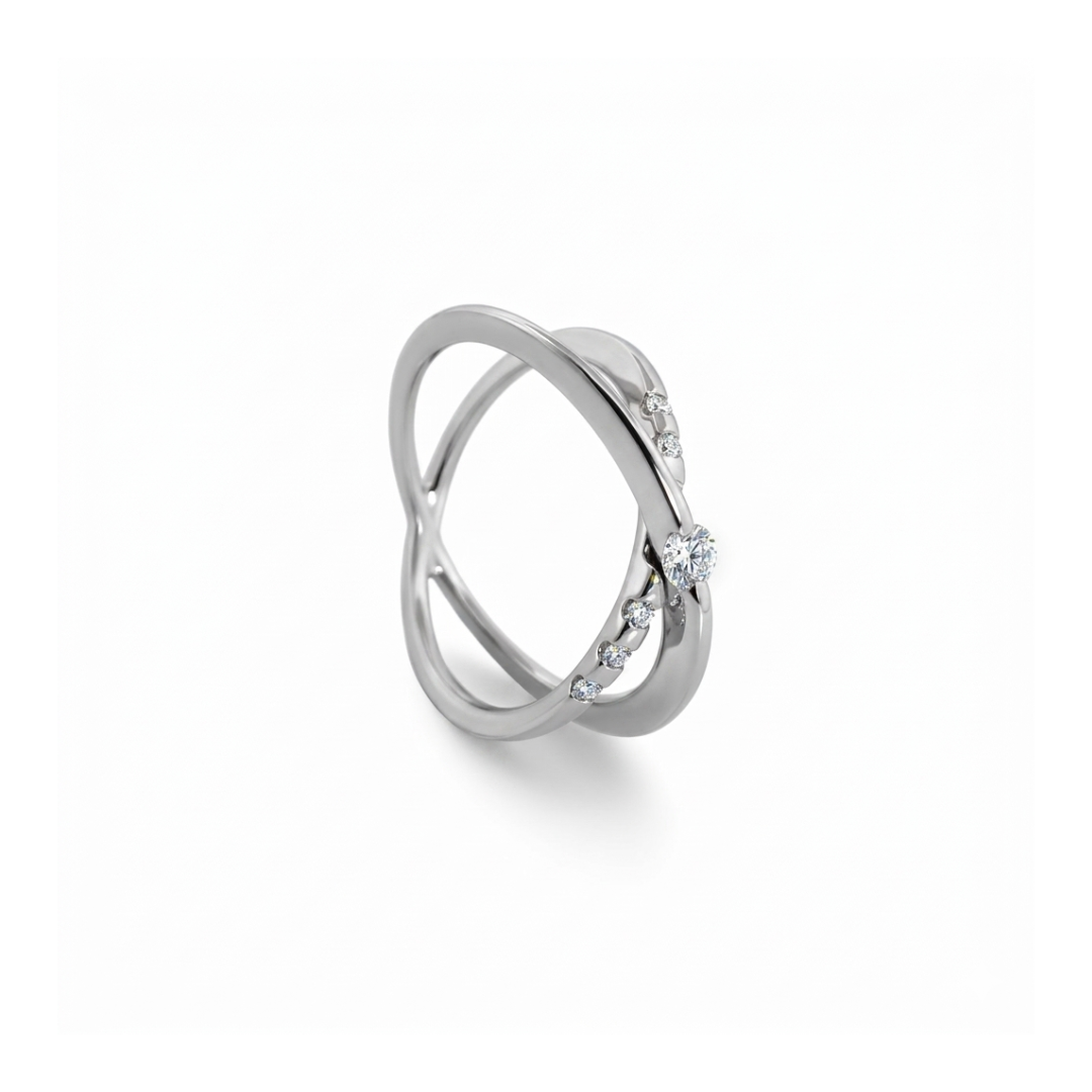 Comprar solitario realizado en oro blanco y diamante talla brillante engastado en dos brazos Joyas restauradas. Joyería compro oro Ian'Or. Envío GRATIS.