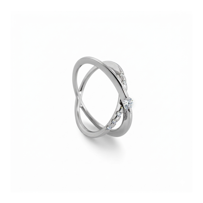 Comprar solitario realizado en oro blanco y diamante talla brillante engastado en dos brazos Joyas restauradas. Joyería compro oro Ian'Or. Envío GRATIS.