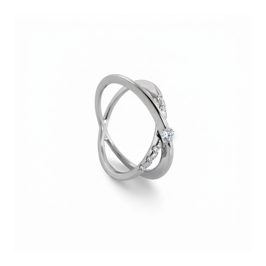Comprar solitario realizado en oro blanco y diamante talla brillante engastado en dos brazos Joyas restauradas. Joyería compro oro Ian'Or. Envío GRATIS.