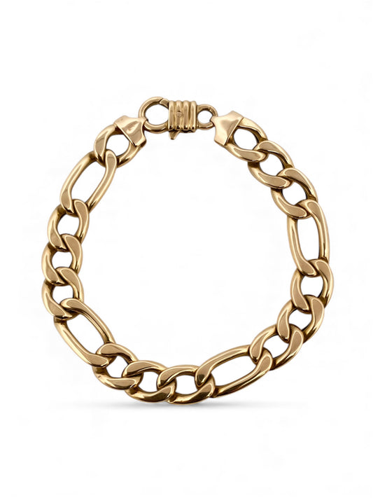 29520C - Pulsera cadena alterna barbada oro 18kt - 20cm