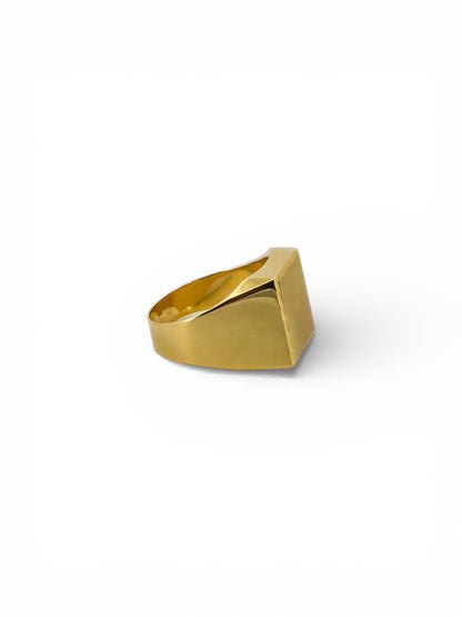 Comprar anillo tipo sello de oro amarillo de 18kt. Joyas de segunda mano y restauradas. Sellos de hombre  de oor 18kt baratos.
