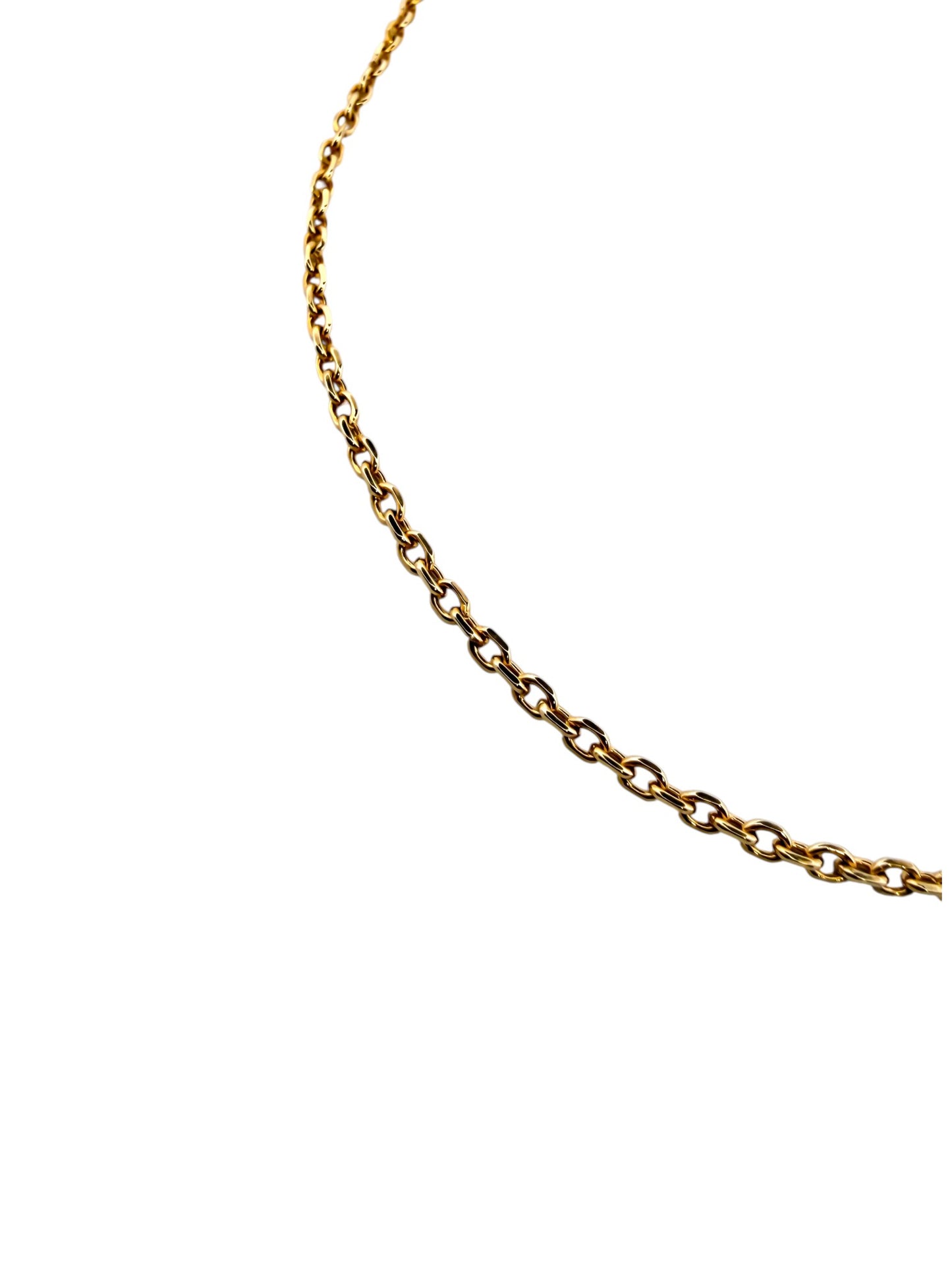 Comprar collar de oro amarillo de 18kt con cadena forzada de eslabones con un cierre tipo mosquetón. Envío gratis. Joyas restauradas. Joyería Ian'Or. Envío GRATIS.