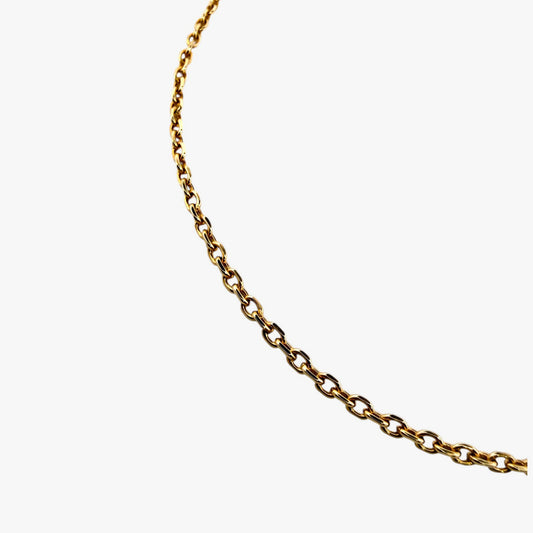Comprar collar de oro amarillo de 18kt con cadena forzada de eslabones con un cierre tipo mosquetón. Envío gratis. Joyas restauradas. Joyería Ian'Or. Envío GRATIS.
