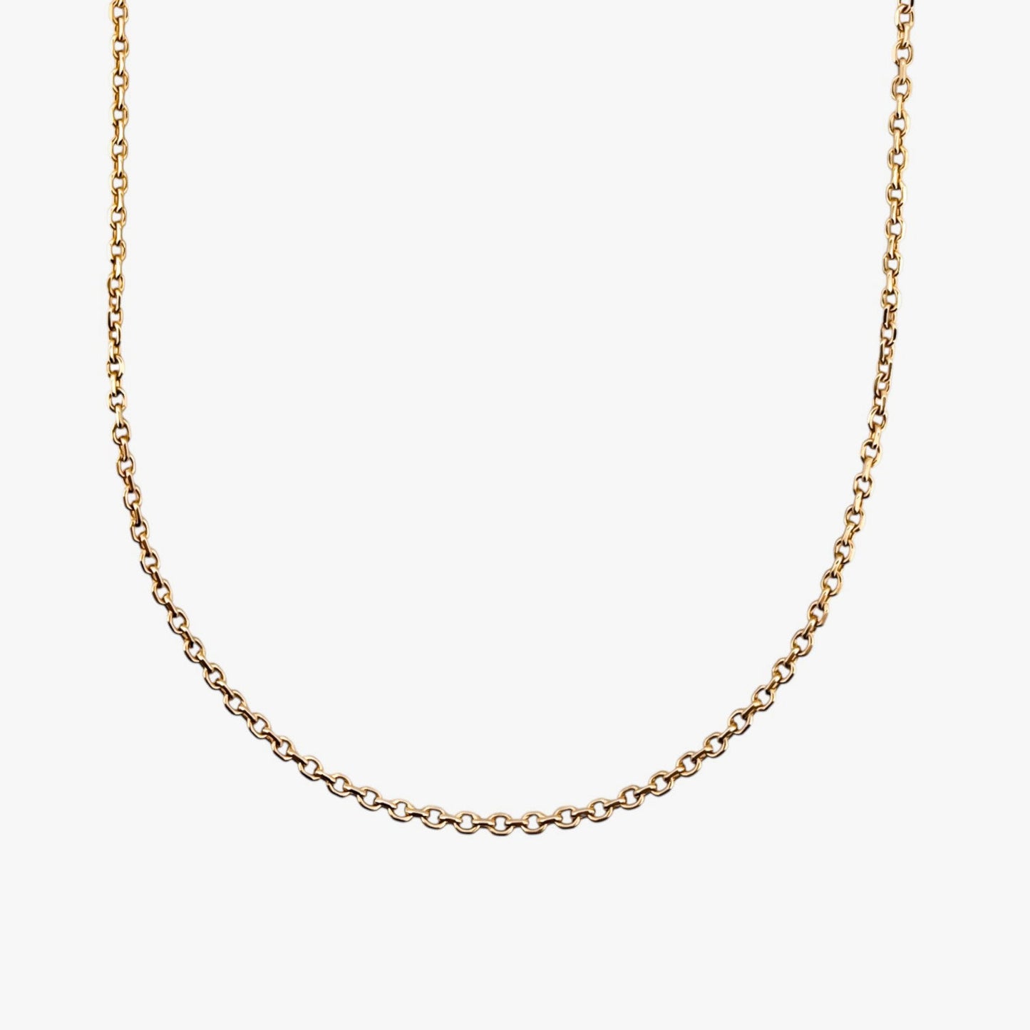 Comprar collar de oro amarillo de 18kt con cadena forzada de eslabones con un cierre tipo mosquetón. Envío gratis. Joyas restauradas. Joyería Ian'Or. Envío GRATIS.
