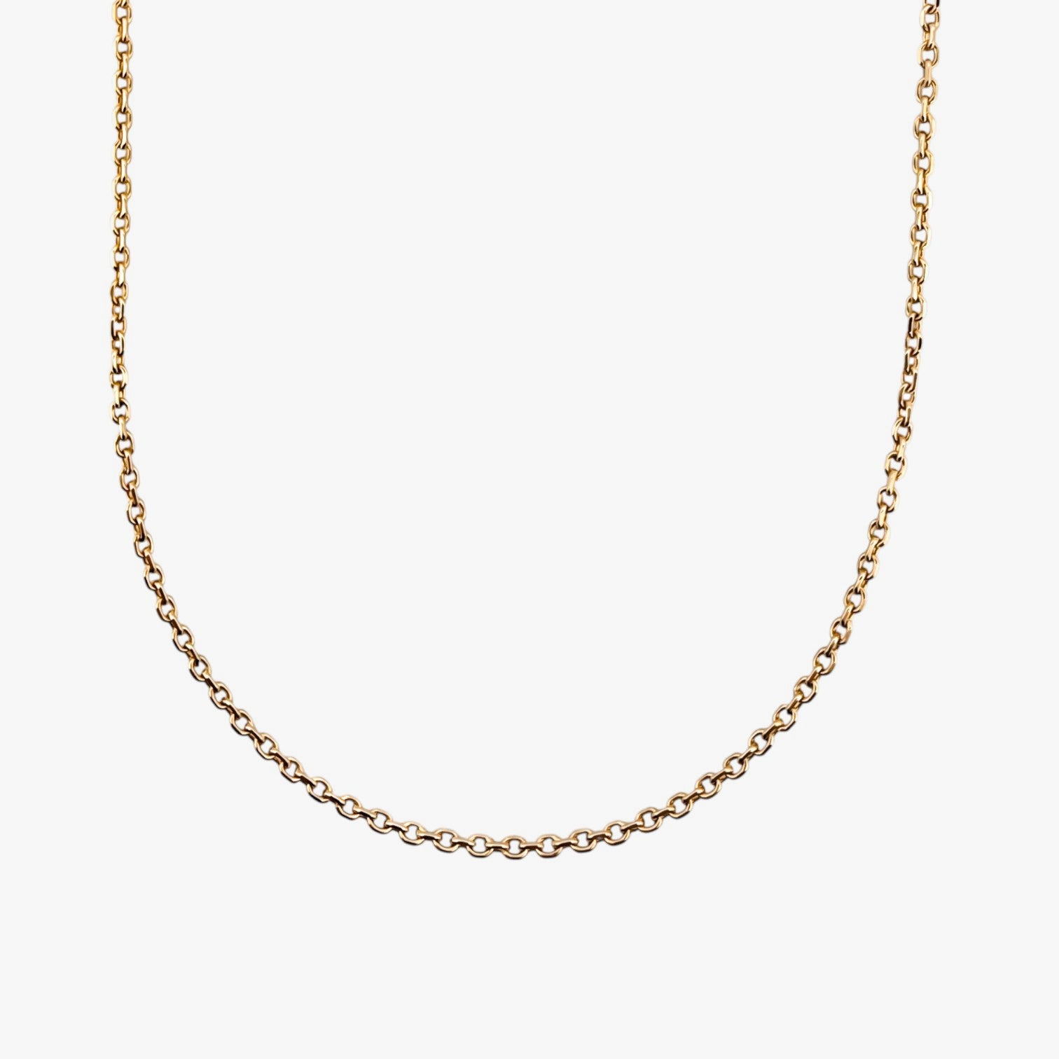 Comprar collar de oro amarillo de 18kt con cadena forzada de eslabones con un cierre tipo mosquetón. Envío gratis. Joyas restauradas. Joyería Ian'Or. Envío GRATIS.