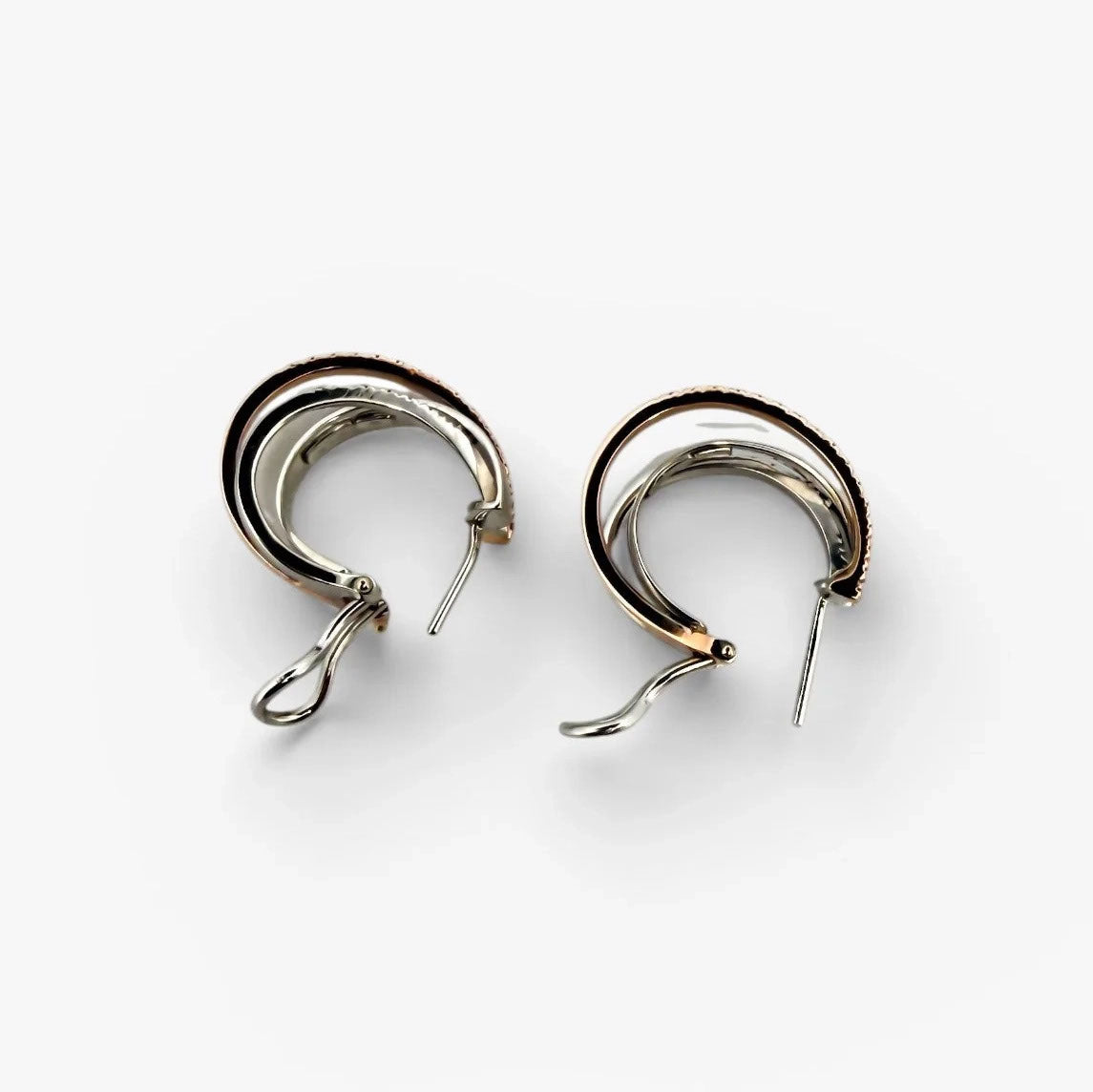 Aros de oro blanco y rosa y diamantes - 29985C