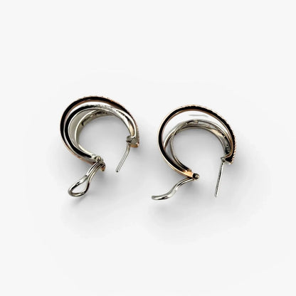 Aros de oro blanco y rosa y diamantes - 29985C