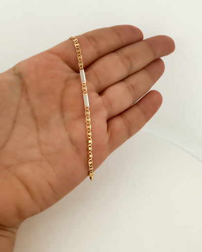 Comprar collar con cadena bicolor y cierre tipo mosquetón.Joya unisex. Joyas acondicionadas. Envío GRATIS. Ian'Or.