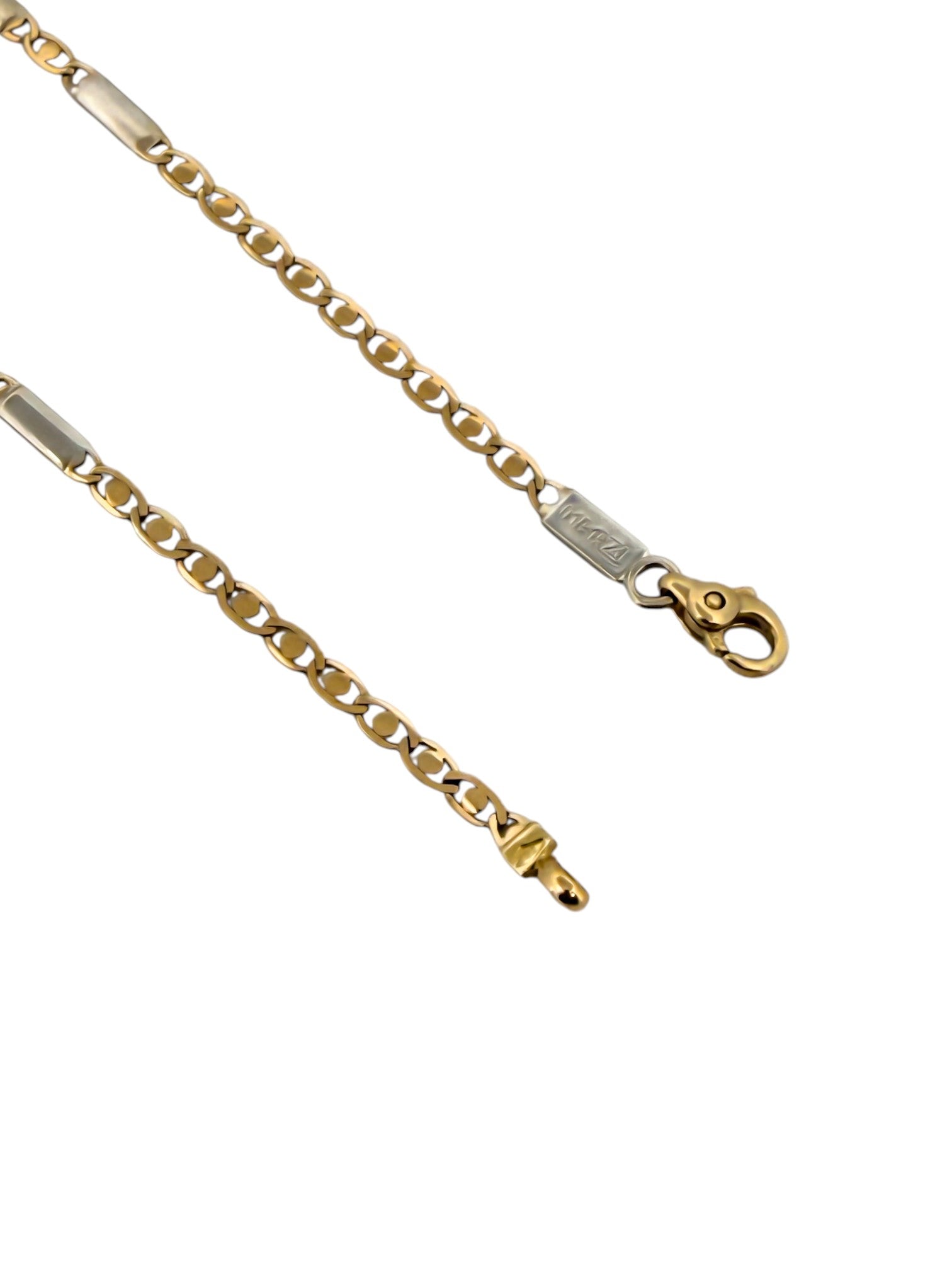 Comprar collar con cadena bicolor y cierre tipo mosquetón.Joya unisex. Joyas acondicionadas. Envío GRATIS. Ian'Or.