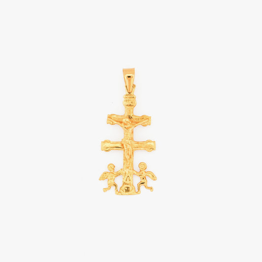 Colgante cruz de caravaca oro amarillo 18kt  - 30032C