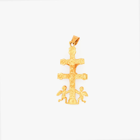 Colgante cruz de caravaca oro amarillo 18kt  - 30032C
