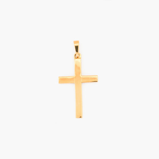 Colgante cruz lisa oro amarillo 18kt - 30034C