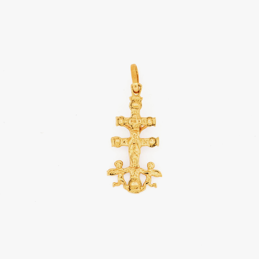 Colgante cruz de caravaca oro amarillo 18kt  - 30111C