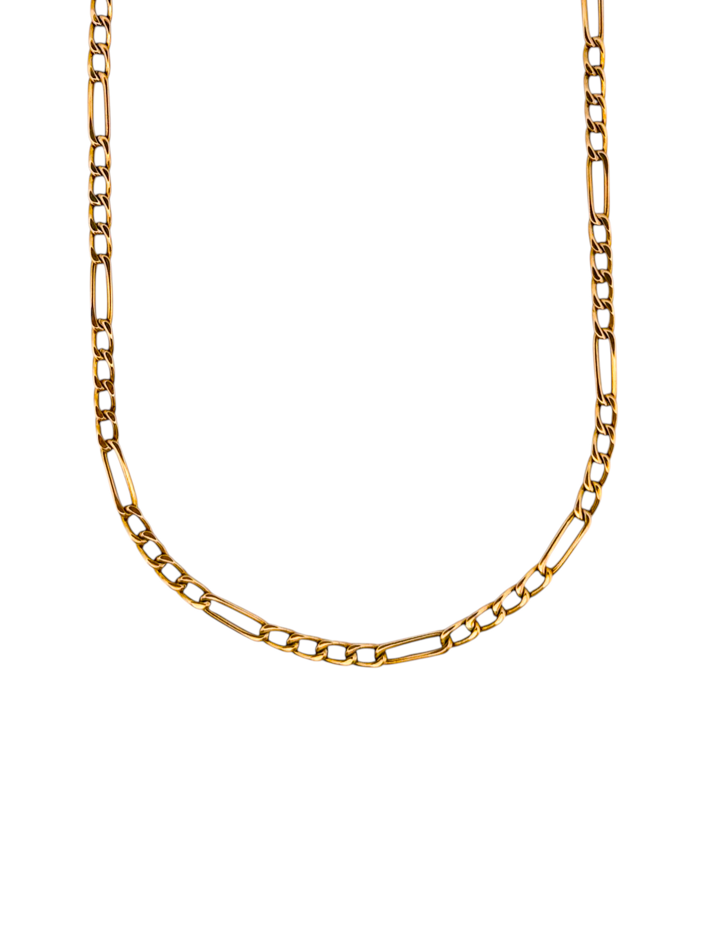 Comprar collar con cadena alterna barbada en oro amarillo de 18kt y cierre de cajón con un brazo de seguridad. Joya unisex. Envío GRATIS. Joyería Ian'Or.