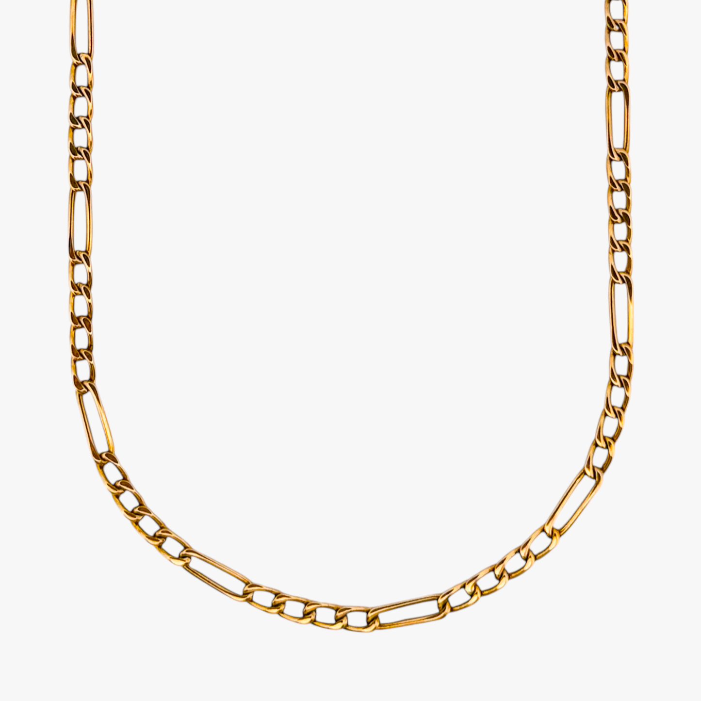 Comprar collar con cadena alterna barbada en oro amarillo de 18kt y cierre de cajón con un brazo de seguridad. Joya unisex. Envío GRATIS. Joyería Ian'Or.